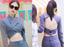 Idol Hàn diện áo 'trước kín đáo, sau hở mênh mông'