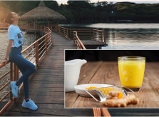 Không theo mốt cần tây, Bảo Anh chọn thức uống 'vàng' để giữ dáng