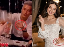 Bùi Tiến Dũng và bạn gái Tây đeo nhẫn đôi