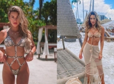 Siêu mẫu yêu cuồng nhiệt Ronaldo mặc áo tắm tôn đường cong 'cực phẩm'