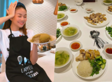Cơm nhà sao Việt: Đàm Thu Trang làm cơm gà Hải Nam