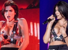 Dua Lipa khoe vòng một đầy đặn trên sân khấu