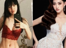 Lương Thùy Linh mặc xuyên thấu xẻ cao 