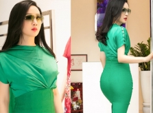 Giáng My khoe đường cong khi đi thử đồ