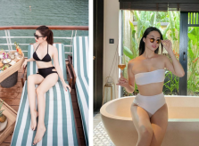 Các hoa hậu, á hậu khoe dáng đẹp ngất ngây với áo tắm