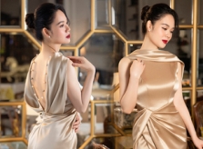 Hoa hậu Mai Phương diện đầm khoe khoảng hở