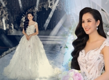 Hoa khôi Hải Yến diện 3 váy cưới đính hàng nghìn viên Swarovski