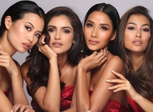 Hoàng Thùy chăm diện đầm xẻ ngực ở Hoa hậu Hoàn vũ 2019