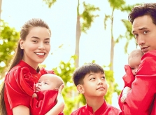 Cặp song sinh nhà Hồ Ngọc Hà lần đầu mặc áo dài