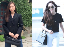 Jessica phối đồ với túi Hermes