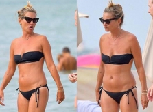 Siêu mẫu Kate Moss tự tin diện bikini ở tuổi 45