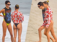 Kendall Jenner và Hailey Bieber đọ chân dài