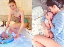 Lan Khuê luyện cho con ngủ xuyên đêm