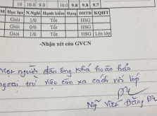 Lời phê 'đi vào lòng người' của thầy giáo