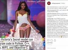 Người mẫu Victoria Secret kiêm coder bị mỉa mai, đáp trả gây sốc