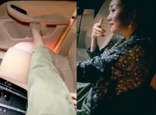 Mỹ nhân chân dài 1,12m trứ danh có hành động lạ trong siêu xe