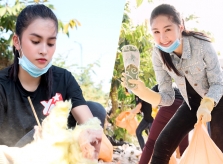 Ngân Anh, Tiểu Vy nhặt rác giữa trời nắng gắt