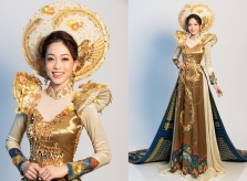 Phương Nga mặc áo dài cách tân thi 'Trang phục dân tộc'