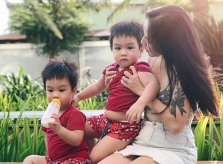 Vợ Baggio từng vắt được 2 lít sữa mỗi ngày cho cặp sinh đôi
