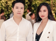 Vợ Lê Hiếu diện mốt khoe nội y đi sự kiện cùng chồng