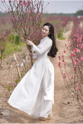 Thiếu nữ đẹp như tranh vẽ khoe sắc bên bốn mùa hoa